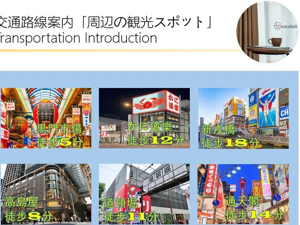 Apartament 黒門市場徒歩5分 通天閣難波エリア徒歩圏内 トイレと浴室付き まるまる貸切 エレベーター 高層804 Osaka